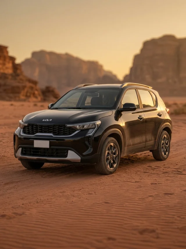 Kia Sonet photographed in Jordan